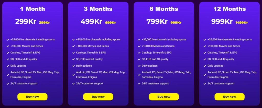 Premium Viking IPTV Pricing