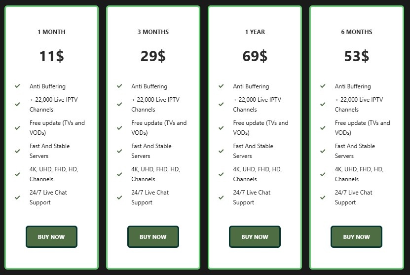 Six Star IPTV Pricing