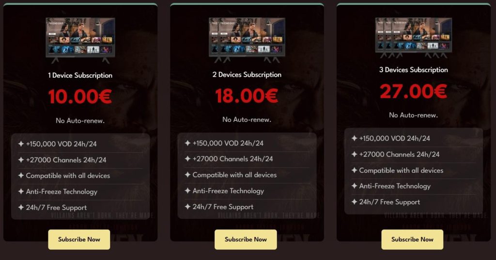 Velvado IPTV Pricing