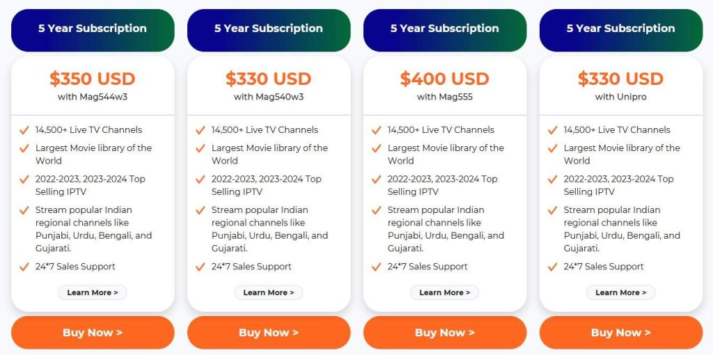 Indian IPTV Pricing
