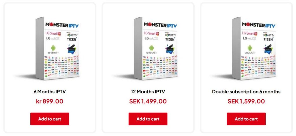 MonsterIPTV Pricing