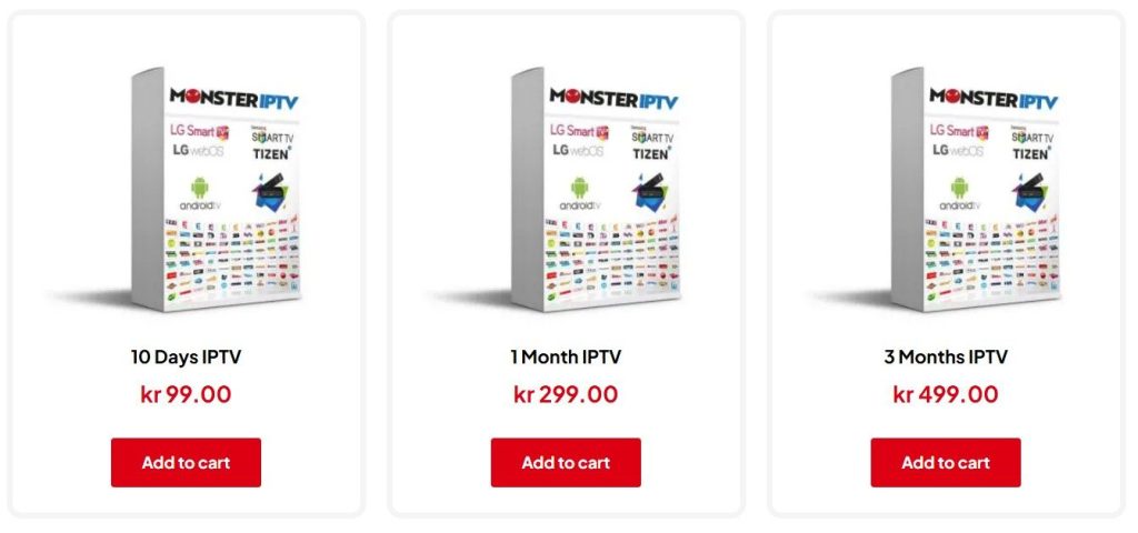 MonsterIPTV Pricing